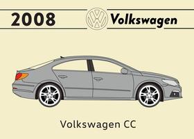 2008 vw cc auto manifesto arte vettore