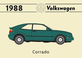 1988 vw corrado auto manifesto arte vettore