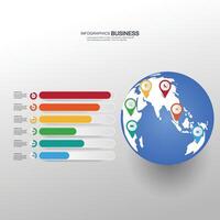 infografica, grafici. presentazione. attività commerciale concetto, grafico, passi, processi. Infografica dati visualizzazione. avviare modello. vettore