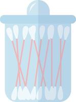 bicchiere vaso con cotone tamponi piatto illustrazione vettore