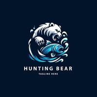 a caccia orso logo modello design vettore
