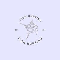 un' minimalista schema illustrazione logo modello con un' Marlin pesce vettore