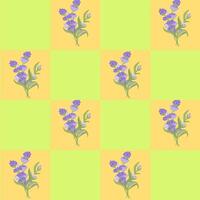 un' rametto di lavanda. viola fiore. senza soluzione di continuità modello. illustrazione. vettore