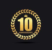 modello logo 10 anni anniversario illustrazione vettoriale