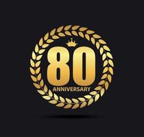 modello logo 80 anni anniversario illustrazione vettoriale