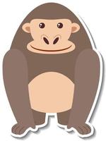 adesivo cartone animato paffuto gorilla animale vettore