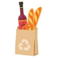 riciclare sacchetto di carta con pane vino rosso