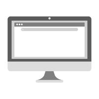 computer da scrivania e browser web vettore