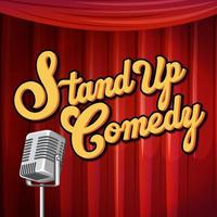 stand up comedy banner con microfono vintage vettore