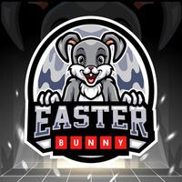 Pasqua coniglietto mascotte. esport logo design vettore