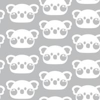 senza soluzione di continuità modello di carino koala Sorridi viso su grigio sfondo.selvaggio animale personaggio cartone animato design.immagine per carta, poster, bambino abbigliamento, stampa schermo.kawaii.illustrazione. vettore