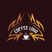 caffè negozio logo design nel Vintage ▾ stile isolato vettore