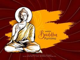 contento Budda purnima culturale indiano Festival sfondo illustrazione vettore