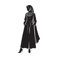 hijab stile moda illustrazione design silhouette stile vettore