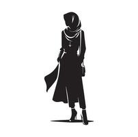 hijab stile moda illustrazione design silhouette stile vettore