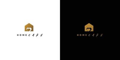 design moderno ed elegante del logo per la casa premurosa vettore