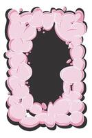 telaio di astratto rosa bolla forme con buio ombra. capriccioso palloncini biologico elementi icona distintivo cartello nel di moda retrò y2k stile. cartone animato graffiti illustrazione isolato su bianca sfondo. vettore