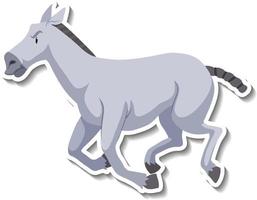 adesivo cartone animato animale che corre a cavallo vettore