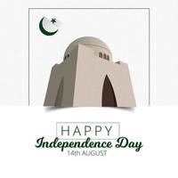 illustrazione vettoriale di sfondo astratto per il giorno dell'indipendenza del Pakistan, 14 agosto.