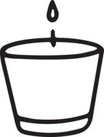 candela accesa nel candelabro.illustrazione vettoriale disegnata a mano in stile scarabocchio
