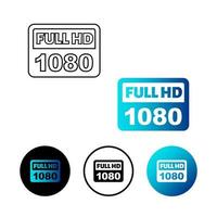 illustrazione astratta dell'icona di full hd 1080p vettore