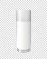 bicchiere di latte astratto su sfondo trasparente illustrazione vettoriale