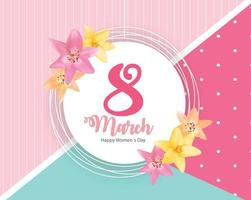 poster internazionale felice giornata della donna 8 marzo biglietto di auguri floreale illustrazione vettoriale