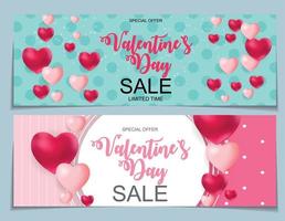 vendita di san valentino, carta di sconto. illustrazione vettoriale