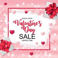 vendita di San Valentino, carta sconto. vettore