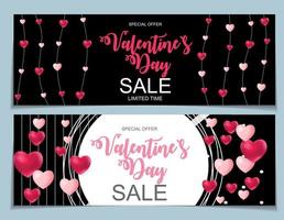 vendita di san valentino, carta di sconto. illustrazione vettoriale