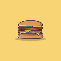cartone animato hamburger con pomodoro e formaggio vettore