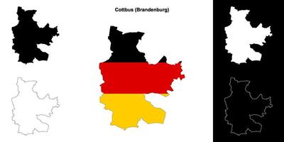 Cottbus, Brandeburgo vuoto schema carta geografica impostato vettore