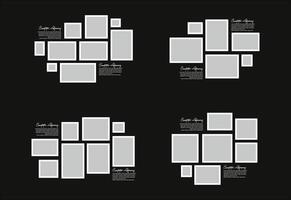 impostato immagini o fotografie telaio collage astratto foto montatura e digitale foto parete modello vettore