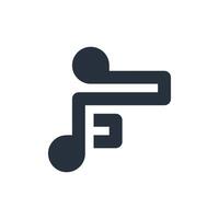 lettera f Nota musica moderno logo disegno, adatto per il tuo azienda vettore