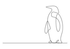 pinguino continuo uno linea disegno premio illustrazione vettore