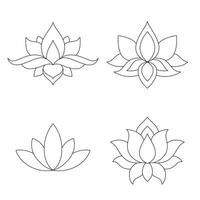 impostato di loto mehndi fiore modello per alcanna disegno e tatuaggio. decorazione nel orientale, indiano stile. scarabocchio ornamento collezione. vettore