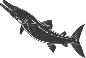 silhouette Barracuda animale nero colore solo vettore