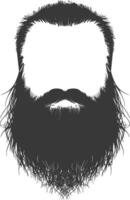 silhouette barba capelli baffi uomo solo nero colore solo vettore