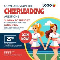 cheerleading sociale media sfondo illustrazione piatto cartone animato mano disegnato modelli vettore