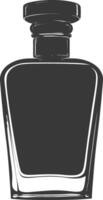 silhouette profumo bottiglia nero colore solo vettore