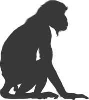silhouette proboscide scimmia animale nero colore solo vettore