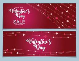 vendita di san valentino, carta di sconto. illustrazione vettoriale