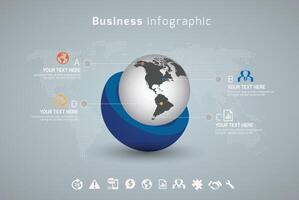 mondo Infografica modello per attività commerciale. vettore