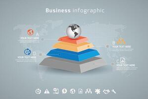 mondo Infografica modello per attività commerciale. vettore