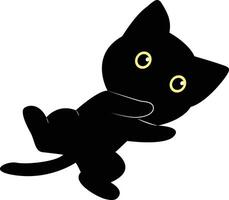 internazionale gatto giorno silhouette. illustrazione di nero carino gatto. isolato su bianca sfondo. vettore