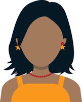 africano donna avatar su bianca sfondo. piatto viso design vettore