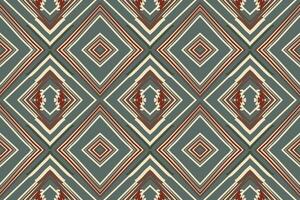 fazzoletto di carta dupatta senza soluzione di continuità nativo americano, motivo ricamo, ikat ricamo design per Stampa indigeno arte aborigeno arte modello floreale Kurti Mughal confine vettore