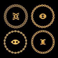 gioielli catena d'oro su sfondo nero. illustrazione vettoriale