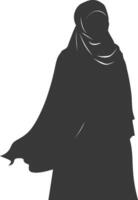 silhouette hijab simbolo nero colore solo vettore