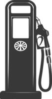 silhouette gas pompa nero colore solo vettore